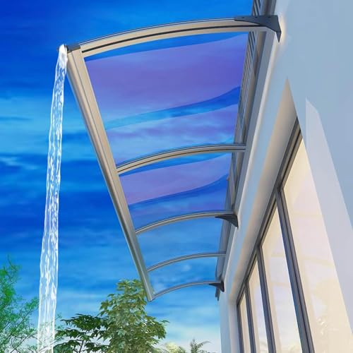 Generisch Vordächer für Eingangstüren,Vordach für Haustür,Eingangstür Vordach,Überdachung aus Aluminium und Polycarbonat,überdachung Haustür,UV- Und Regensichere,A01,150x350cm/59 x138
