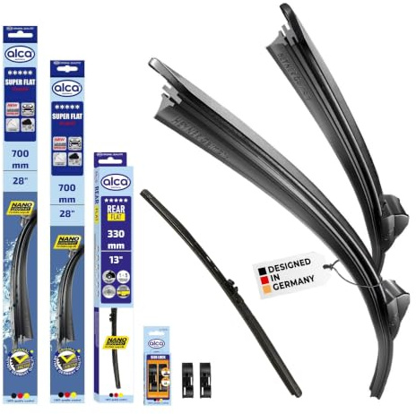 alca® Scheibenwischer Komplettset für VW GOLF PLUS | 01.2009 - 02.2014, SUPER FLAT Flachbalkenwischer, extraflaches Design, Flexibel, Nanographitbeschichtung