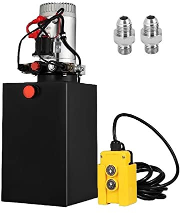 Pompa idraulica 15L, unità di potenza idraulica 2850R/MIN Pompa for autocarro con cassone ribaltabile a doppia azione Unità di potenza idraulica con serbatoio in metallo Telecomando a filo da 4,5 m(6