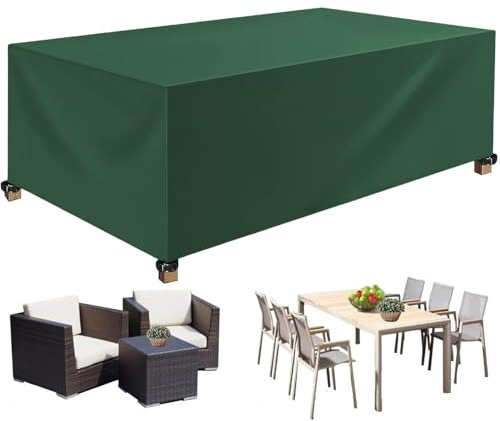 XUEQXUE Housse de Table de Jardin 180 x 110 x 60 cm Housse pour Meubles de Jardin, Imperméable, Indéchirable, Housse Table de Protection, pour Canapé,Chaise,Tables, Vert