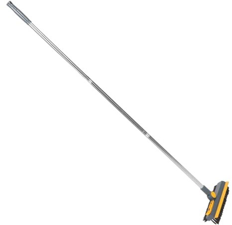 UTHCLO Bathroom Floor Scrub Brush with Stiff Bristles and Squeegee, Shower Floor Scrubber for Grout and Hard-to-reach Areas, Sturdy Cleaning Tool for Tiles and Corners