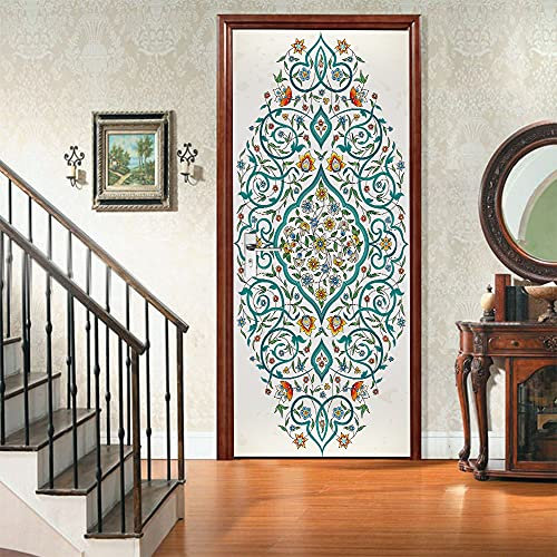 Türtapete Selbstklebend Bunte Blume Tür Türtapete Selbstklebend Türposter,Fototapete Selbstklebend 3D Pvc Türaufkleber Diy Türbild,Türfolie Poster Tapete B85 x H205cm
