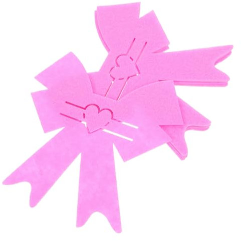 MUCKLILY 4pezzi Sacchetti Per Posate Tessuto Non Tessuto Con Fiocco Porta Posate Forma Di Cuore Per Matrimoni e Feste