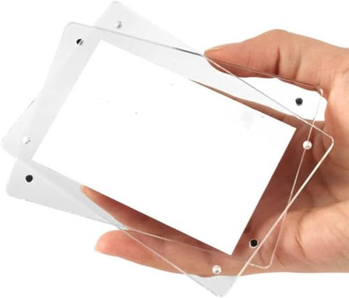 Purzen Acryl-Fotorahmen, doppelseitiger Bilderrahmen mit magnetischem, klarem rahmenlosem Desktop-Fotoblock,40x60mm