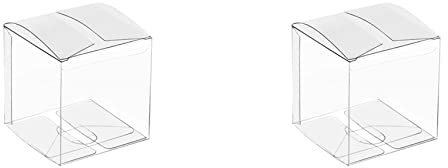 Eoslcusmvl 100 Stück Durchsichtige Kunststoff Boxen für Geschenke, PVC Verpackung Box, Geschenk Verpackung, Transparente Pralinen Schachtel, Hochzeit Geschenk Boxen, Geschenke