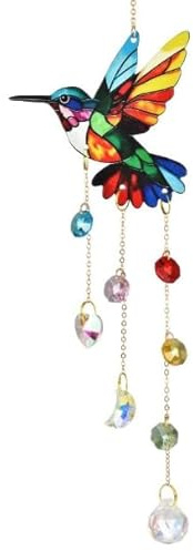 Hanging Hummingbird Suncatcher, Hummingbird Crystal Suncatcher, Hanging Sunlight Catcher, Crystal Hanging Ornament, Home Decoration, Birthday Gift
