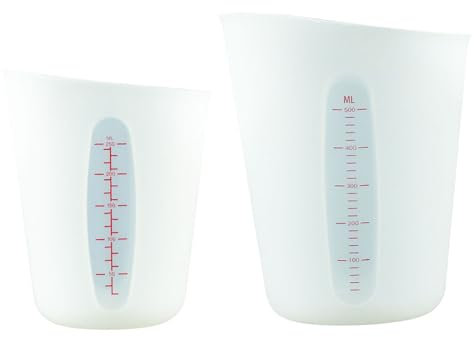 Set di 2 misurini con marcature graduate Strumenti di misurazione accurati 250 ml e 500 ml tazze di miscelazione in silicone