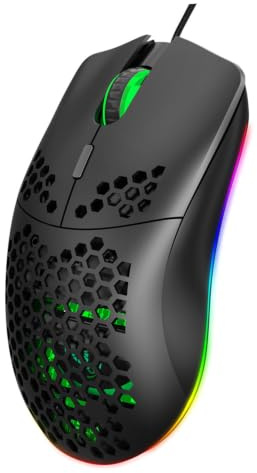 HOMSFOU Ratón para RGB Diseño De Orificios Iluminación Led Programable Teclas para Uso Profesional Pc y Gaming
