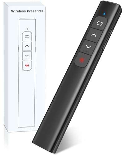 Presenter Presentation Pointer, 2 in 1 USB und Typ-C-Empfänger Powerpoint Fernbedienung mit Lautstärke Erhöhen Verringern und Hyperlink, 2.4 GHz Kabellos Pointer für Präsentationen für Windows/PPT