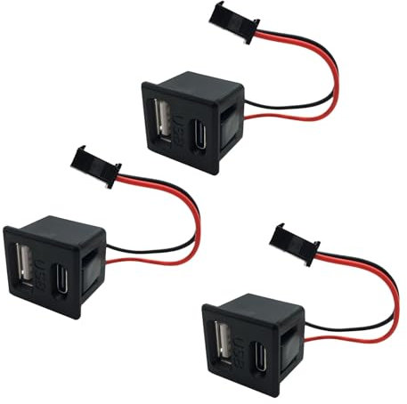 MLWSKERTY Pack 3 Lampade Rotte in Una Presa Corrente con Porta USB Tipo C Integrata per Un Dispositivo Multiple Efficiente