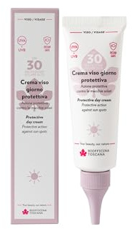 Biofficina Toscana Crema viso giorno protettiva SPF30, 50ml – Crema solare viso idratante con filtri solari – Con Rubiox® 2.0, vitamina C e frutti rossi bio toscani – Ideale come base make-up