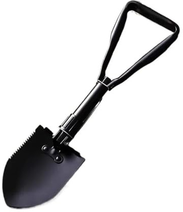 Pala da Giardino in Acciaio al Carbonio, Pala da Neve con Manico Lungo, Ideale Come Raschietto da scavo, attrezzo da Giardino for lavori di Giardinaggio e rimozione della Neve efficaci.(Large Black)