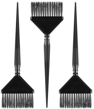 Zerodeko Lot de 3 Pinceaux pour Teinture Cheveux Noir en Pc, Application Uniforme et Confortable, Outil de Coloration pour Usage Personnel ou Salon Professionnel Couleur Aléatoire