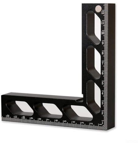 90 Degree Right Angle Clamp for Woodworking | Aluminum Height Gauge with Dual-Scale Measurement | Compatible with Saw Blades and Milling Cutters, 127 x 20 x 29(Black)