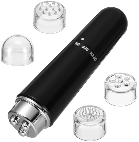SOIMISS Massaggiatore Elettrico Galvanico per Viso e Collo Dispositivo 4 in 1 per Pulizia Profonda e Massaggio Portatile Nero per Trattamenti di Bellezza a Casa