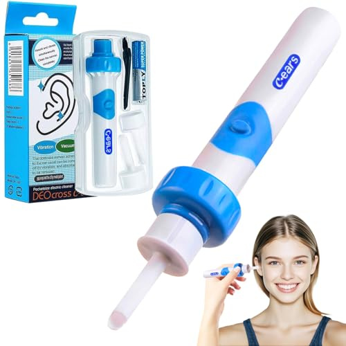 Oroclear Ohrenschmalz-Sauger Set,Elektrisch Ohrenreiniger Entferner,Ohrenschmalz-Reiniger Mit 2 Waschbaren Ersatzköpfen Sicheres Und Weiches Ear Cleaner,FüR Kinder Und Ohrreiniger Erwachsene-