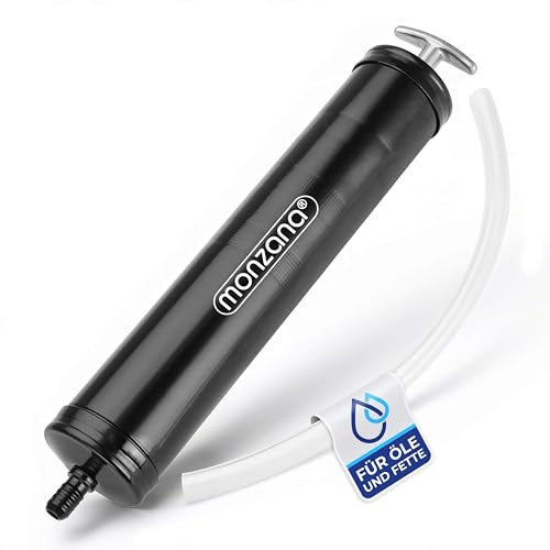 MONZANA Ölabsaugpumpe 500 ml Metall Handpumpe T-Griff Öl Spritze | Ölpumpe für Ölwechsel, Absaugpumpe, Motoröl, Getriebeöl Sauberes Ölwechsel, mit Schlauch