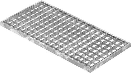 Fenau | Caillebotis/Grille conforme aux normes de l'industrie du bâtiment, Dimensions : 290 x 590 x 20 mm, Dimensions du maillage: 30/30 mm, galvanisée, cadre: 300 x 600 x 23 mm)