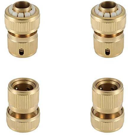 Othmro 4Pcs connettori rapidi per tubo dell'acqua da giardino e prato da giardino, adattatori per rubinetto, dimensioni di connessione 5/8 connettori rapidi in ottone adattatori per tubo da giardino