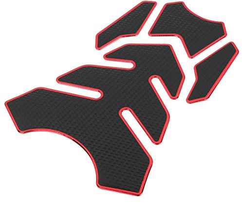 F FIERCE CYCLE Motorcycle Fuel Tank Protector 3D PVC Rubber Pad Sticker Red