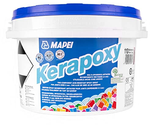 Kerapoxy Epoxy Grout 2 kg de adhesivo de resina epoxi resistente a los ácidos y lechada para pared y suelo (chocolate)