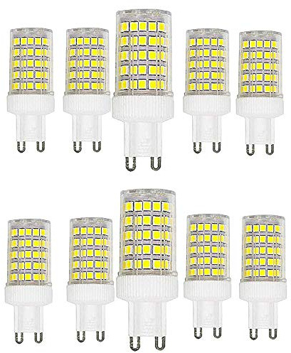GOUGEER 10er G9 10W LED Glühbirnen Ersatz 100W Halogenlampe G9 1000 Lumen, kaltweiß 6000K, Keramiksockel, Nicht Dimmbare Glühlampe für die Beleuchtung zu Hause, Kapselbirnen