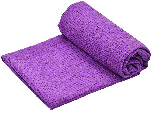 Fangehong Telo per Materassini da Yoga, Telo Yoga Antiscivolo Grande con Grips per Tappetino Yoga, Teli Microfibra con Borsa per Il Trasporto per Pilates, Bikram