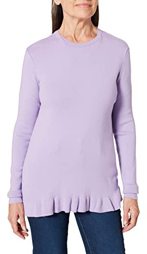 NA-KD Top de Manga Larga de Punto Camisa, Morado (, M para Mujer