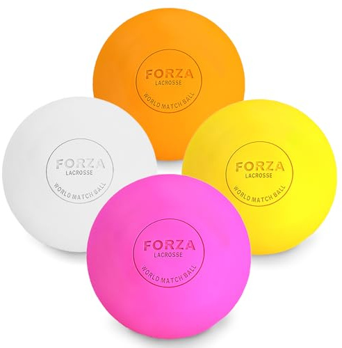 FORZA World Match Lacrosse Ball – Lacrosse-bollar i olika färger och förpackningsstorlekar | Lacrosse massageboll | Massagebollar för Lacrosse | Lacrosse-bollar massage (gul, paket med 12)