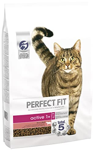 Kattfoder för vuxna 1+ - komplett kibble för vuxna katter från 1 år, rikt på nötkött - 7 kg (1 styck)
