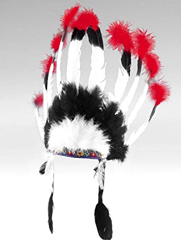 Maskworld Federkopfschmuck Indianer-Häuptling - Verkleidung Kostüm-Accessoire für Karneval, Halloween & Motto-Party