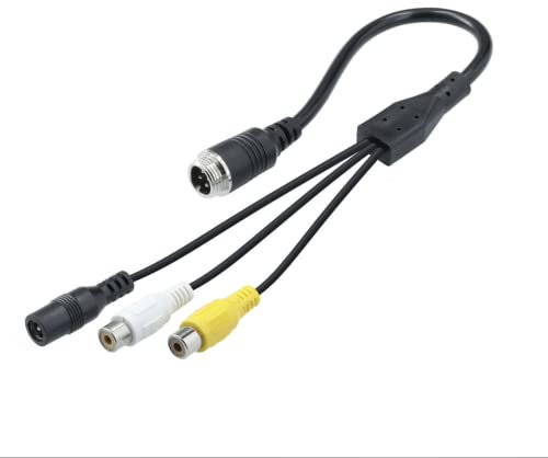 Cavo Adattatore per Telecamera Posteriore a 4 Pin Cavo di Collegamento Adattatore Cinch (RCA, Video, Audio) 12V-24V