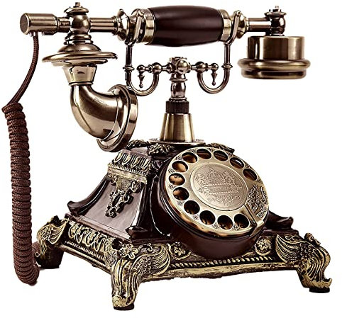 Antiquariato Telefono Resina Telefono Fisso Digitale retrò Tasto Telefono quadrante Vintage Decorativo quadrante rotatorio telefoni cellulari Fisso per la casa