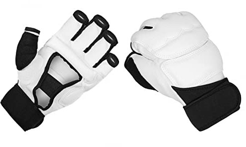 GEDASHU Motorradhandschuhe, Kickboxhandschuhe, Halbfinger, PU-Leder, fingerlos, für Herren, Boxhandschuhe, Karate, Muaythai, Kampftraining, Workout-Handschuhe