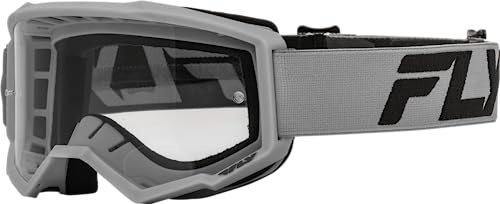 Fly Racing Gafas de enfoque para adultos 2024 plateadas/carbón con lente transparente; 37-51157
