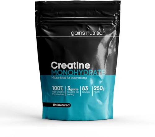 GN Poudre de Creatine | 250g Poudre de Monohydrate de Créatine Haute Teneur - 3 g de Créatine par Portion | Monohydrate de Creatine sans Saveur et sans Agent de Charge | Sans OGM Sans Gluten