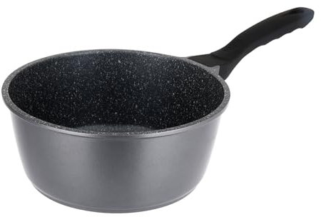 Sitram 714220 Casserole Fonte d'aluminium Intérieur effet Pierre Ø20 cm H9 cm - Revêtement anti-adhésif Whitford Xylan 2 couches sans PFOA, Manche thermorésistant soft touch - Tous feux dont induction