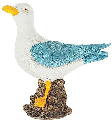 Ciieeo Resin Sea Bird Figurine for Home Decor Delicate Mediterranean Style Desktop Ornament As for Bird for Living Room Bedroom Garden Decoration
