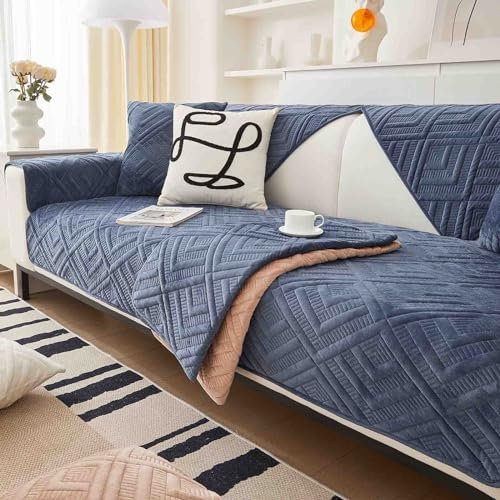 HLTQL Sofabezug 1 2 3 4 Sitzer Sofaschoner rutschfest Couchbezug L Form Waschbarer Dekor Perim Sofa Decken Sofaschutz Katze Hund Decke Doppelseitiger Gesteppter(#75,70x150cm)