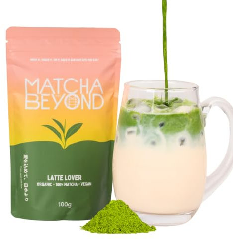 Organic Japanese 100% Matcha Green Tea Powder - Latte-Grade from Uji - 100g Makes 100 Cups of Rich, Full-Bodied Matcha - Smooth Energy Boost Enjoy Hot Or Cold