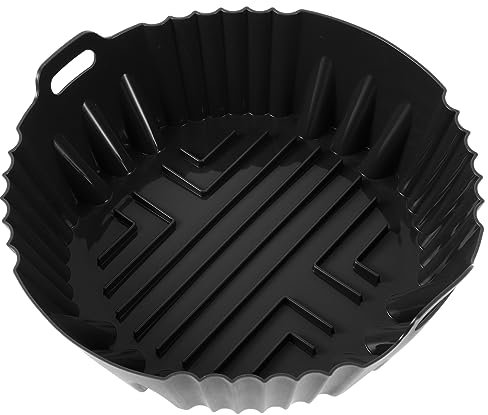 Mikinona Silikon-Backfolie für Heißluftfritteusen Ersatz für Heißluftfritteusen-Tabletts hitzebeständig leicht zu reinigen schwarz