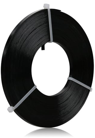Flaches Aluminiumdraht - 5 x 1 mm - 10 Meter breiter flacher Schmuckbasteldraht für Fassungen, Skulpturen, Gestelle, Schmuckherstellung - Schwarz