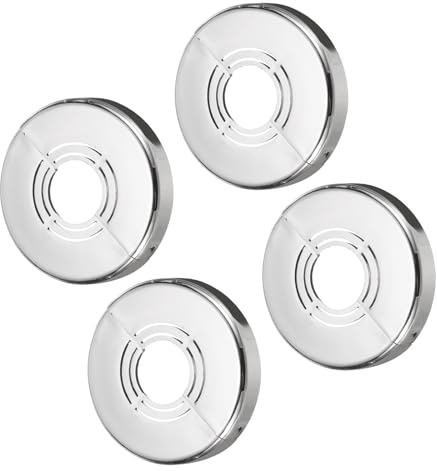 sourcing map 4pcs Shower Arm Flange 62mm/2.4 OD Escutcheon Plate ABS Round Plumbing Cover Plates for 20mm/0.8 Dia Water Pipe Faucet Decoration Accessories, Silver Tone