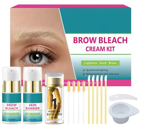 Sanftes Make-up-Brauenbleichmittel – Kit zum Aufhellen von Augenbrauen und Wimpern – Augenbrauen-Farbaufheller für Ergebnisse in Salonqualität, effektives Augenbrauen-Tönungsset für alle Brauentypen