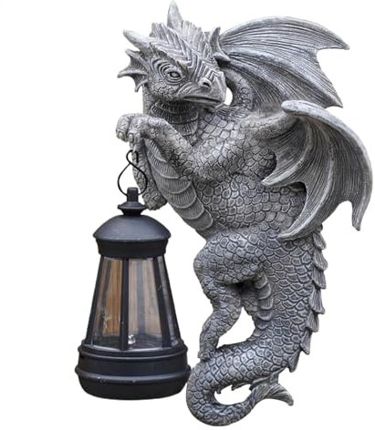Statue de dragon solaire en plein air, statue de jardin de dragon, lanterne solaire solaire, lampe solaire en plein air, lampe solaire créative en plein air, statue de pelouse de jardin, lampe solaire