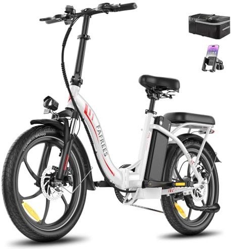 Fafrees F20+ E Bike Klappbar 20 * 3.0 Zoll, Upgrade 2025 Ebike Herren 250W, Elektrofahrrad 20Ah/720Wh Akku, E-Bike Damen 25km/h, Fatbike 7S, Pedelec faltrad Lagergewicht 140 KG (Weiß)