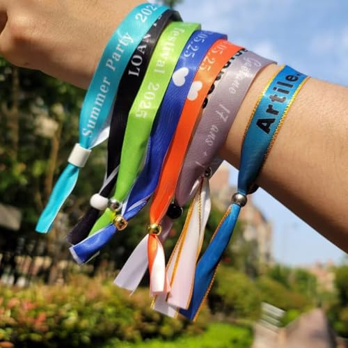 Personalisierte Armbänder In Großen Mengen Mit Logo/Farbe/Text, Benutzerdefinierte Stoffarmbänder For Veranstaltungen, Farbige Eintrittsausweis-Armbänder For Hochzeiten, Club-Eingangsarmband