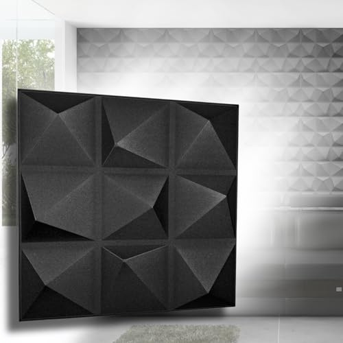 Panneaux muraux 3D en polystyrène XPS - 50 x 50 cm - 3 mm d'épaisseur - Revêtement mural 3D moderne et panneaux de plafond - Décoration murale légère - Panneaux pour salon, chambre à coucher