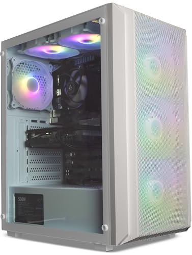ionz Gaming PC - AMD Ryzen 5 5500, RTX 5060 8GB Graphics Card, 16GB RAM, 500GB Nvme SSD, Windows 11, 500W 80+ PSU, WiFi, KZ10WV2, White