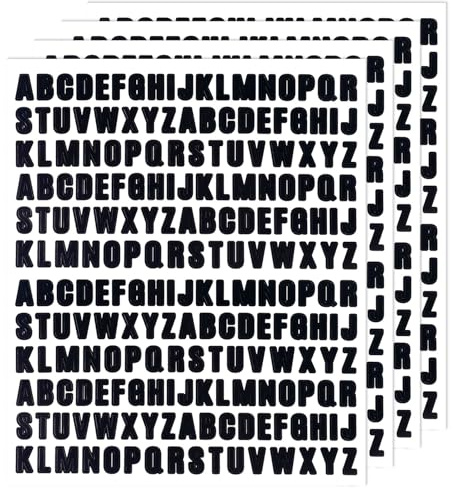 832 Pcs 0.5 Inch Small Letter Stickers,Self Adhesive Black Alphabet